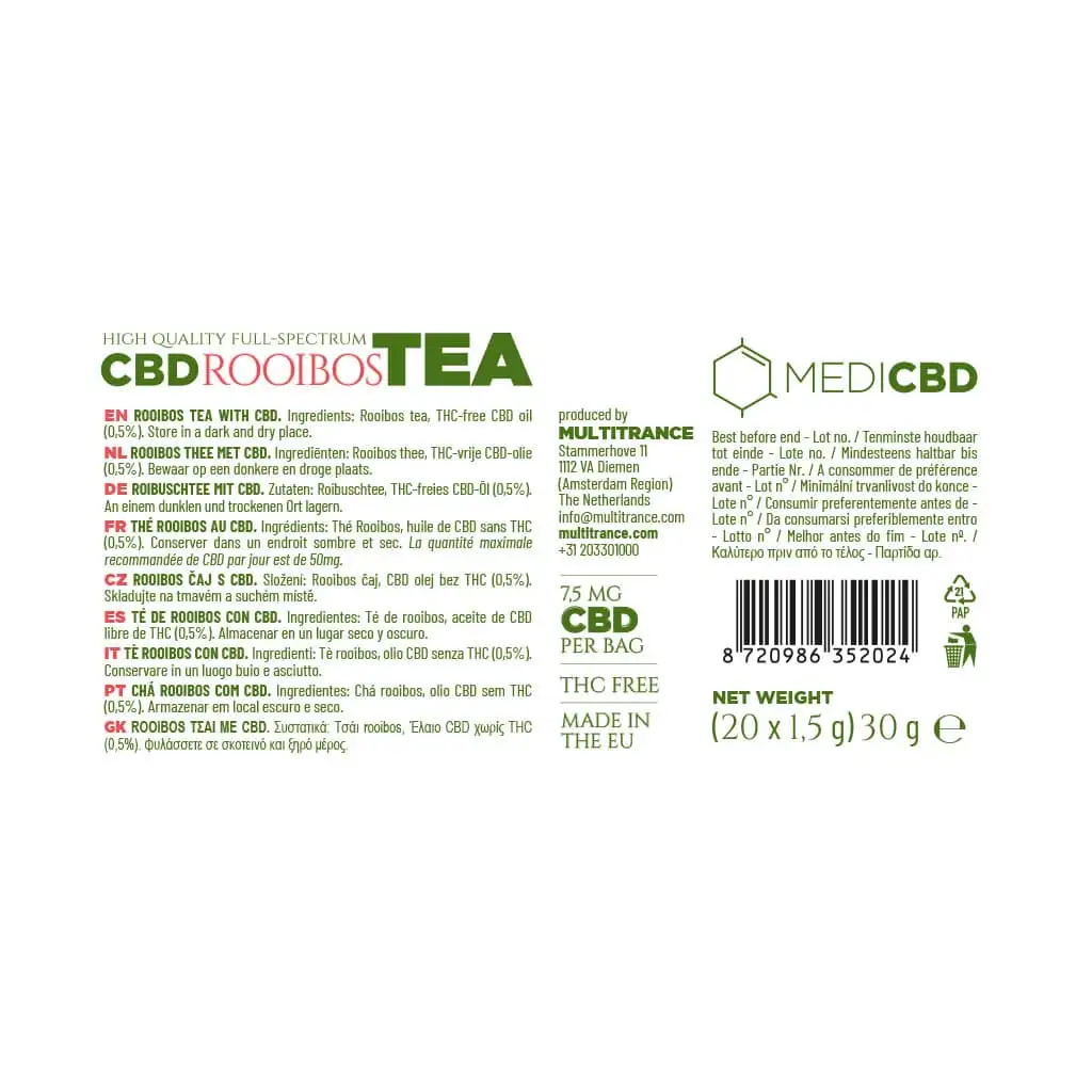 MediCBD 7.5mg CBD Tea – Rooibos